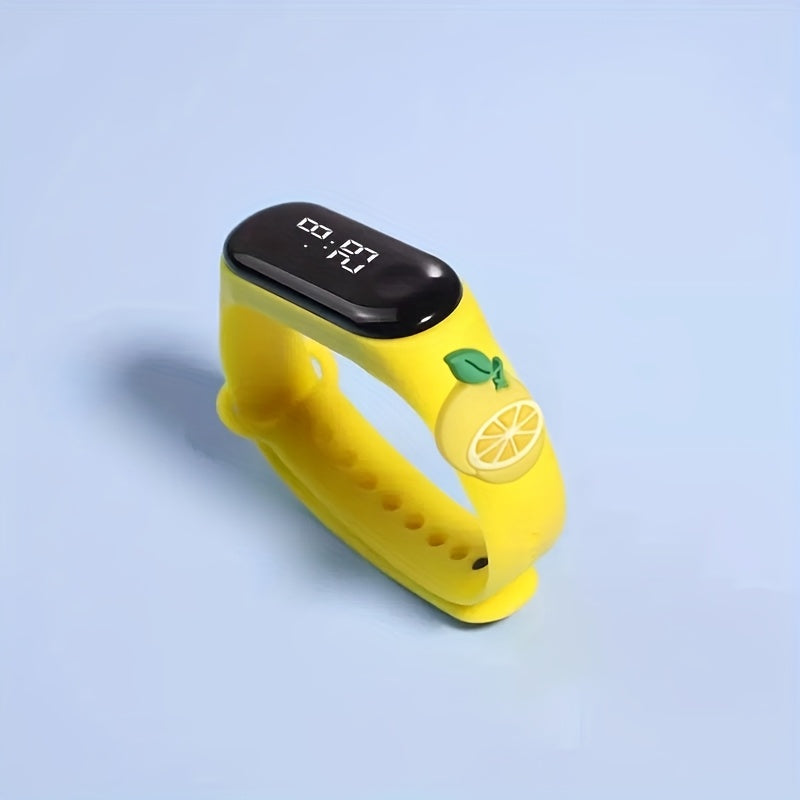3pcs Fruit Collection Digital Watch Set for Men and Women