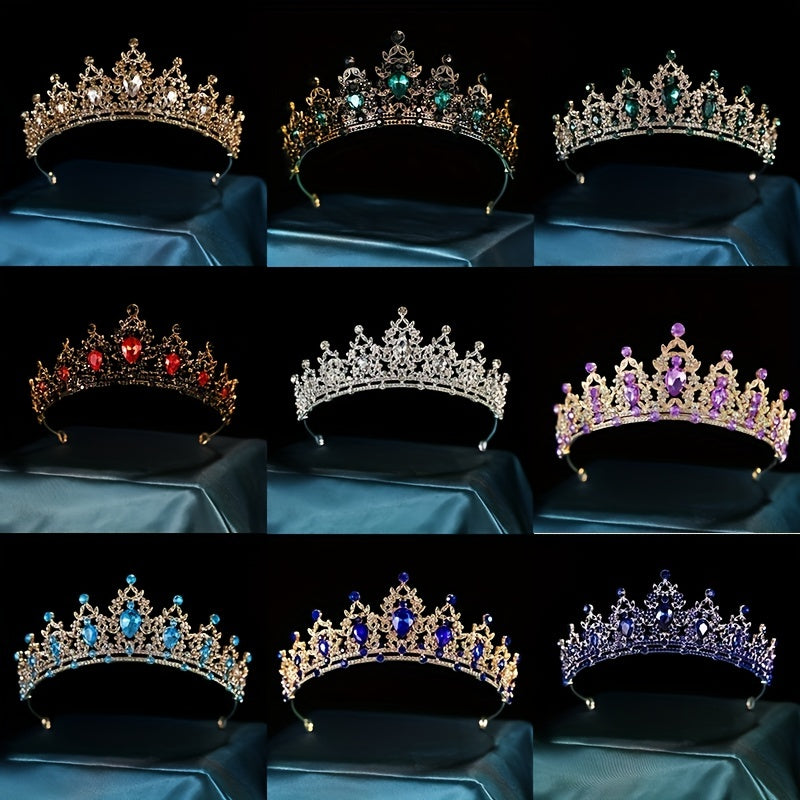 Bridal Crown Crystal Alloy Crown Head Jewelry Baroque Style Hair Band