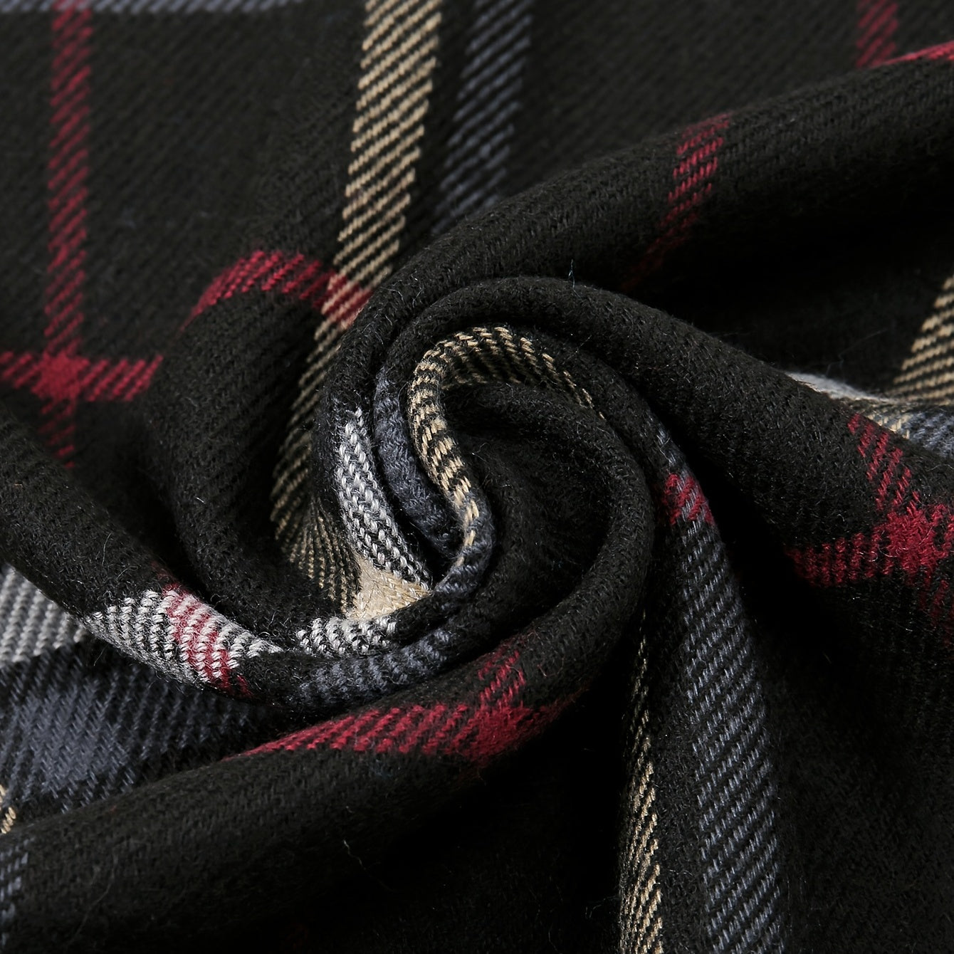 Plaid Tassel Scarf Windproof Shawl Outdoor Sunscreen Head Wrap