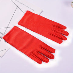 Solid Satin Gloves Elastic Thin Breathable Gloves for Women
