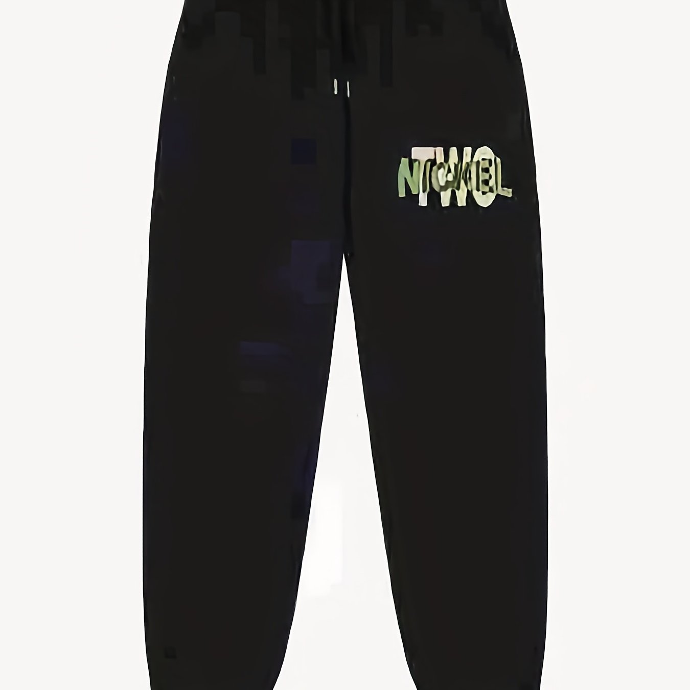 NICKEL Pattern Print Men's Pants Drawstring Comfy Active Stretch Trousers