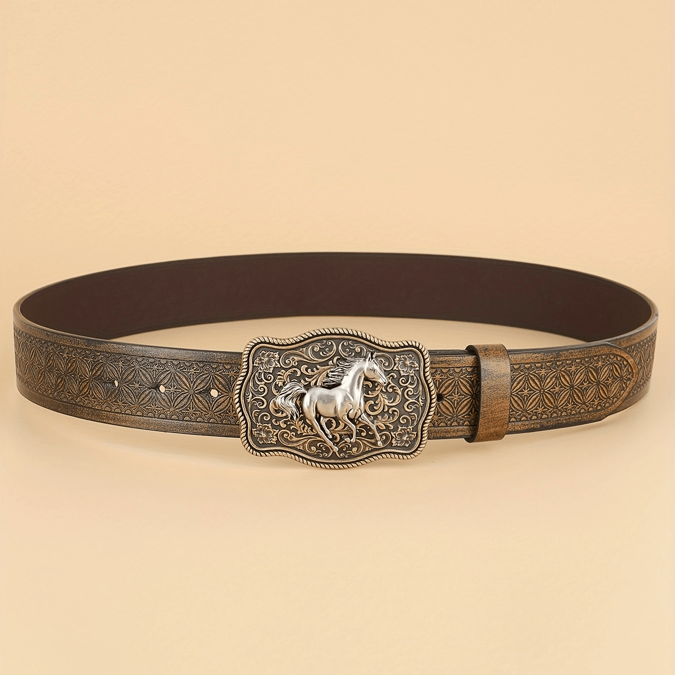 Vintage Cowboy Style Leather Belt for Men