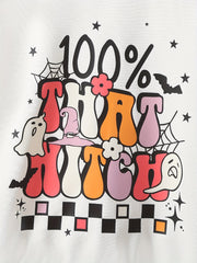 Girls Halloween Cartoon Sweatshirt Comfort Fit Long Sleeve Top