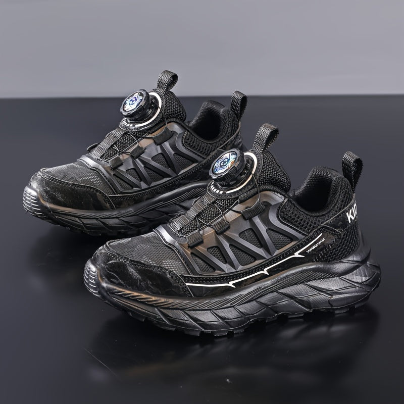 Boy's Chunky Shoes Rotating Buckle Non Slip Sneakers For Outdoor Activities