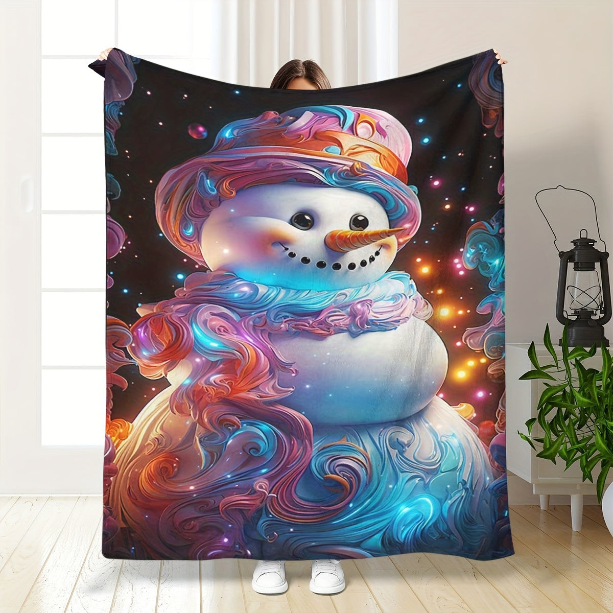 Snowman Printed Blanket for Home & Outdoor Use