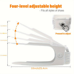 10pcs Shoe Slot Organizer Plastic Shoe Rack Double Layer Space Saving Holder