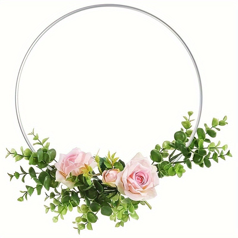 Silvery Floral Hoop Metal Rings for DIY Crafts