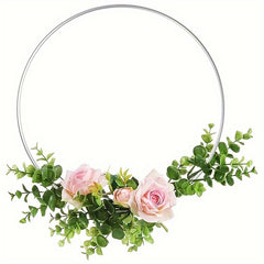 Silvery Floral Hoop Metal Rings for DIY Crafts