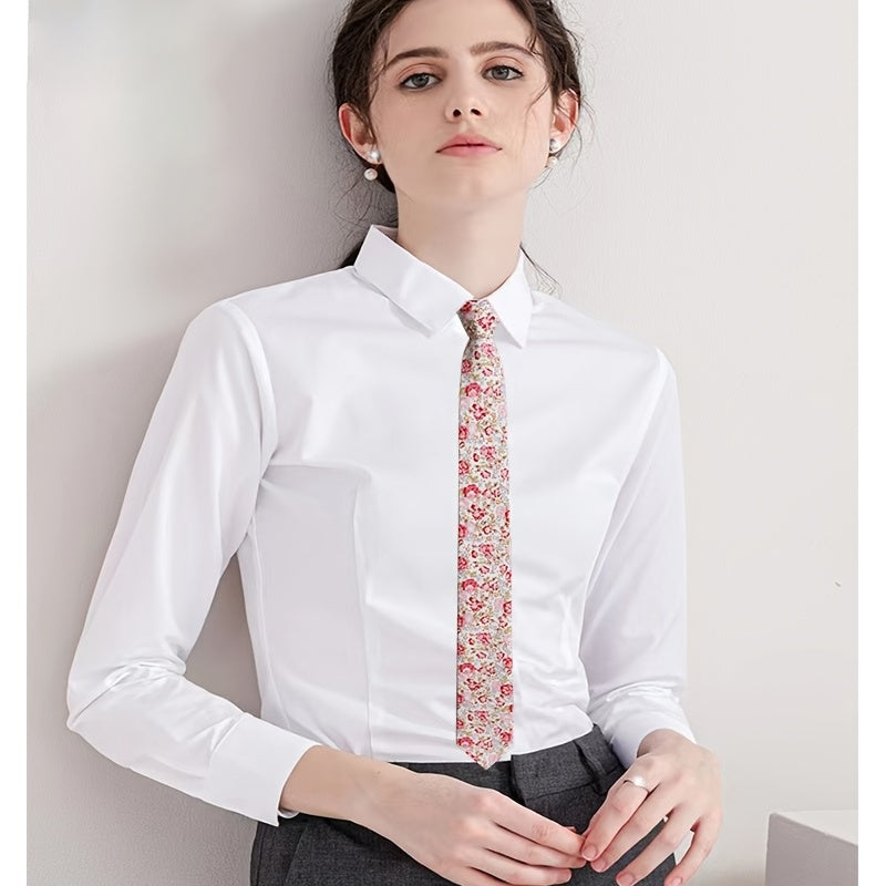 Women Floral Neck Tie 6 Printed Skinny Tie Floral Print Tie Great For Weddings
