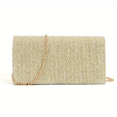 Elegant Chain Bag for Evening Party with Button Flap
