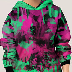 Clash Tie Dye Hoodie for Kids Unisex Pullover Casual Hooded Top