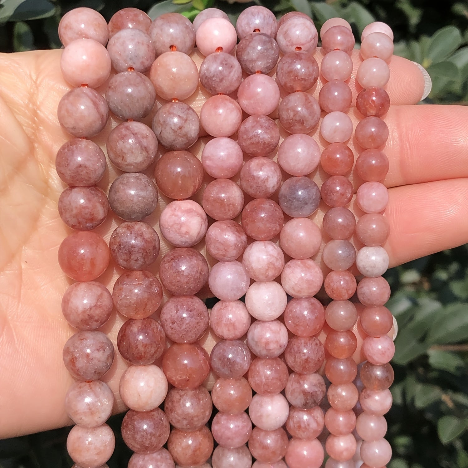 6 8 10MM Round Sunstone Beads for DIY Bracelet Necklace