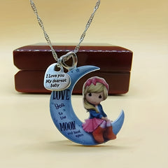 Moon Girl Pendant Alloy Necklace Decorative Accessories Gift