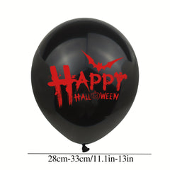 10pcs Halloween Skeleton Latex Balloon Bat Pumpkin Ghost Face