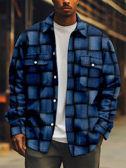 Men's Plaid Long Sleeve Shirt Fall Spring Comfortable