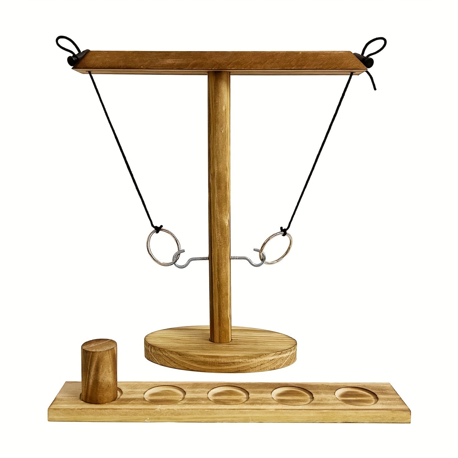 Ring Toss Game Indoor Outdoor Wooden Hook Set