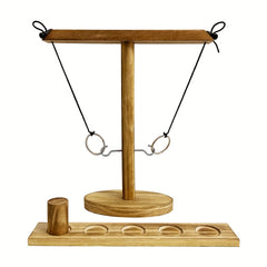 Ring Toss Game Indoor Outdoor Wooden Hook Set