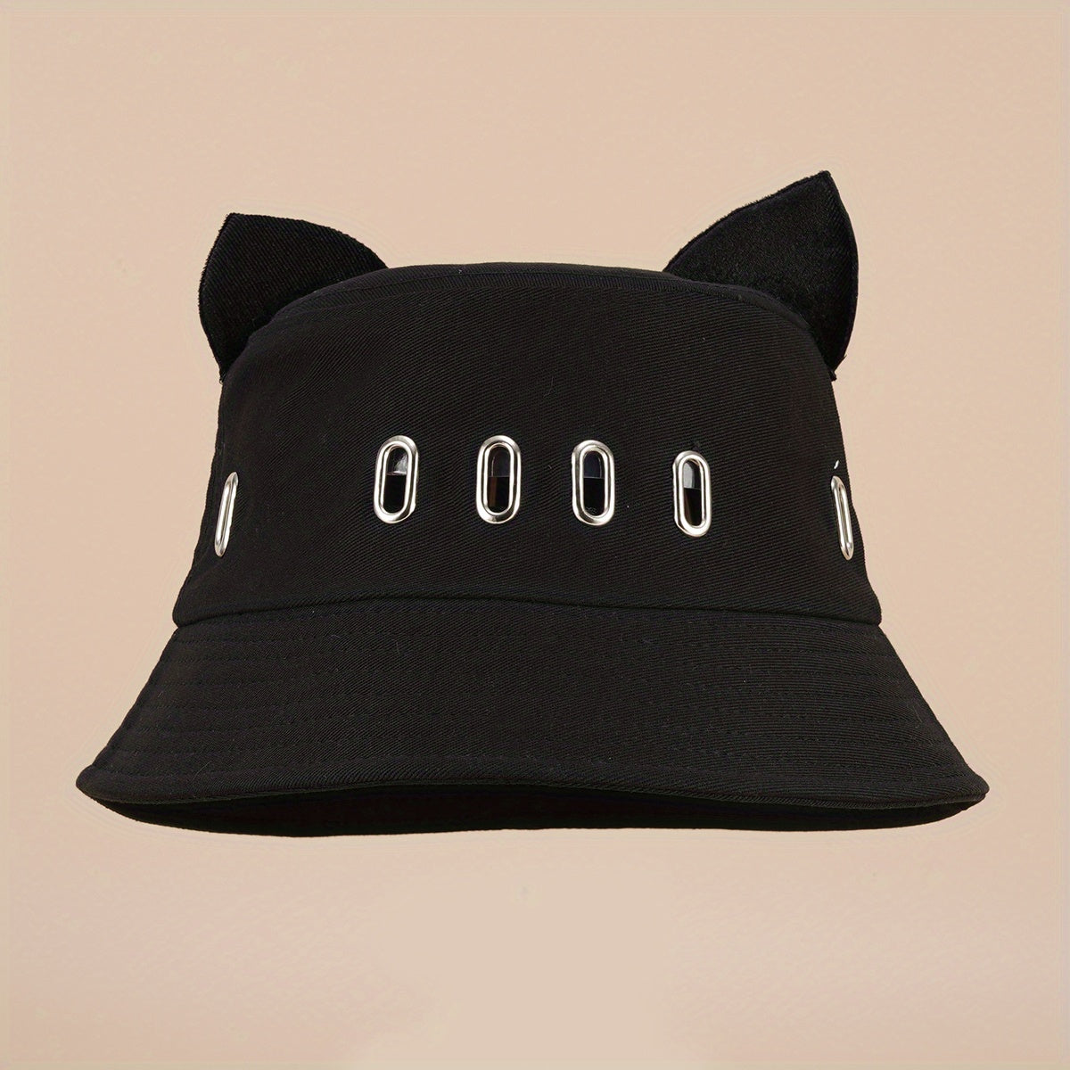 Y2K Hollow Cat Ears Bucket Hat Hip Hop Hot Sun Beach Hats