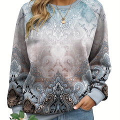 Women's Allover Print Pullover Sweatshirt