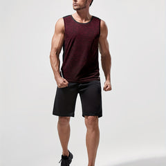 Men's Sleeveless Crew Neck Tank Top for Fitness Workout