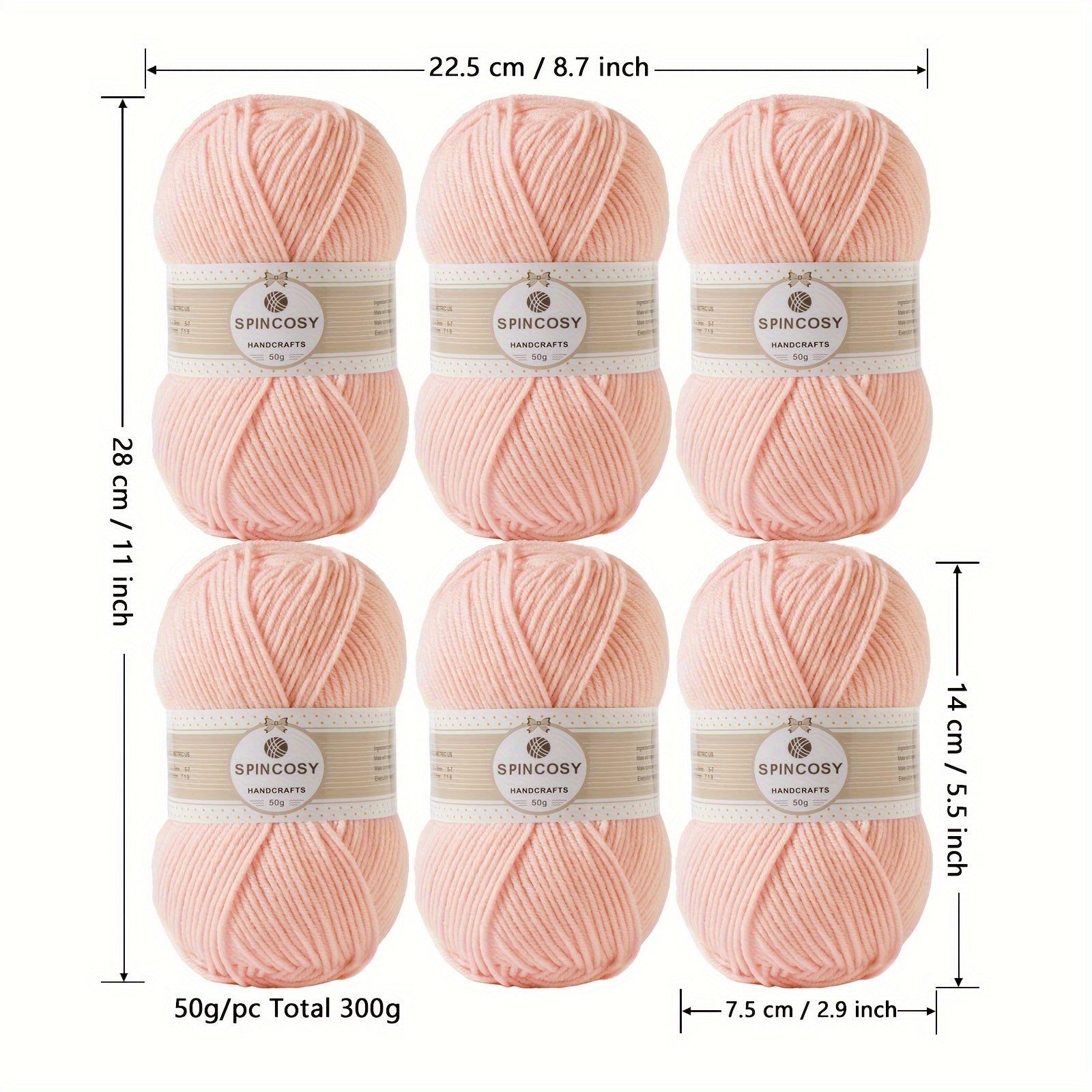 6pcs 4 Layer Hand-Woven Crochet Yarn 100% Acrylic DIY Crocheting Knitting 50g