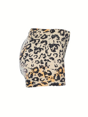 Sexy Shorts Women's Plus Slogan & Leopard Print