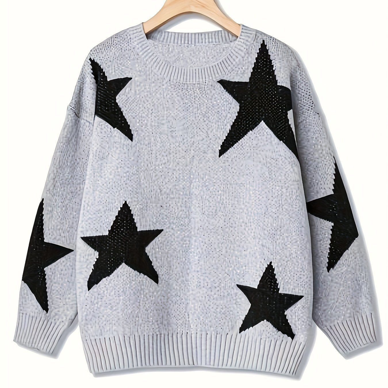 Casual Star Pattern Long Sleeve Pullover Jumper