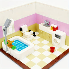 City Series Bathroom Toy Set with Interlocking Building Blocks