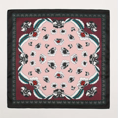 Boho Flower Print Square Scarf Vintage Bandana Women Casual Head Wrap