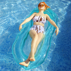 Inflatable Water Hammock with Backrest and Net