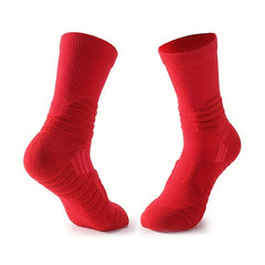 Men's Cotton Compression Socks Sports Crew Anti-slip Breathable