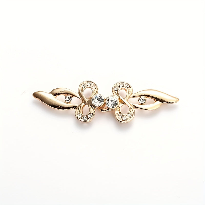 Rhinestone Alloy Pair Buckle Sweater Clip for Stand Collar