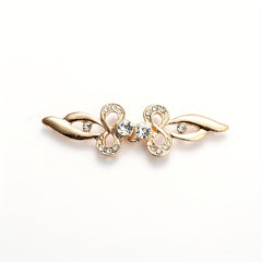 Rhinestone Alloy Pair Buckle Sweater Clip for Stand Collar