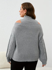 Geo Print Cold Shoulder Knit Top