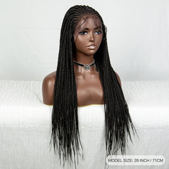 Synthetic Box Braided Lace Wig Knotless Cornrow Braids with Baby Hair