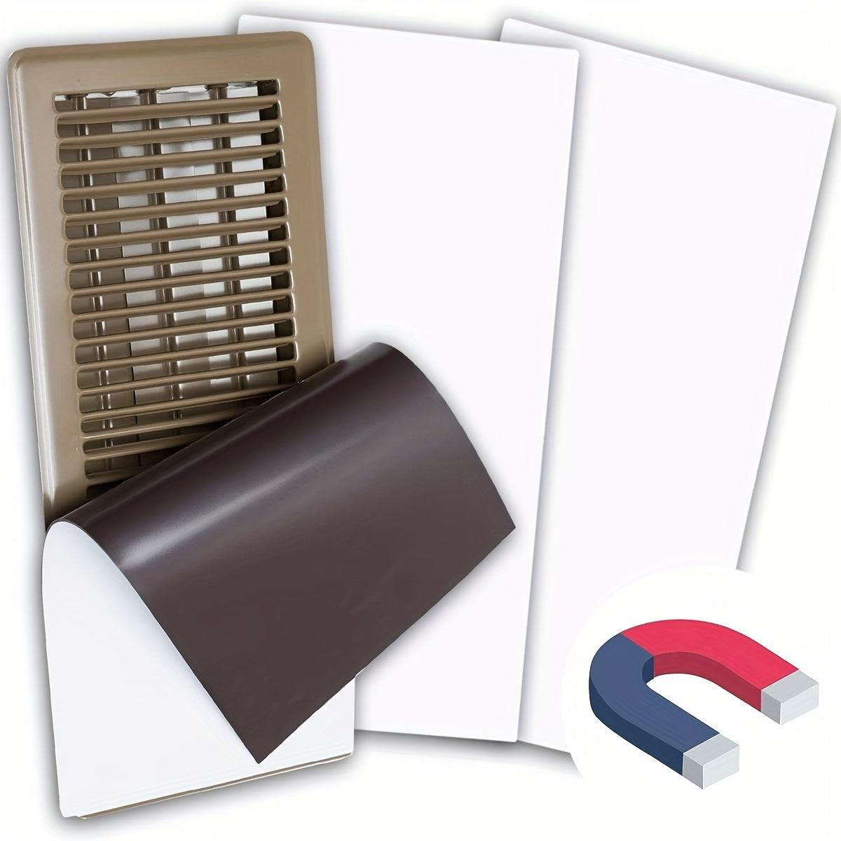 4pc Strong Magnetic Vent Covers 10x25cm Home Floor Air Vent Covers
