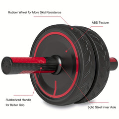 Ab Roller Wheel Home Gym Fitness Equipment with Knee Pad and Metal Handle