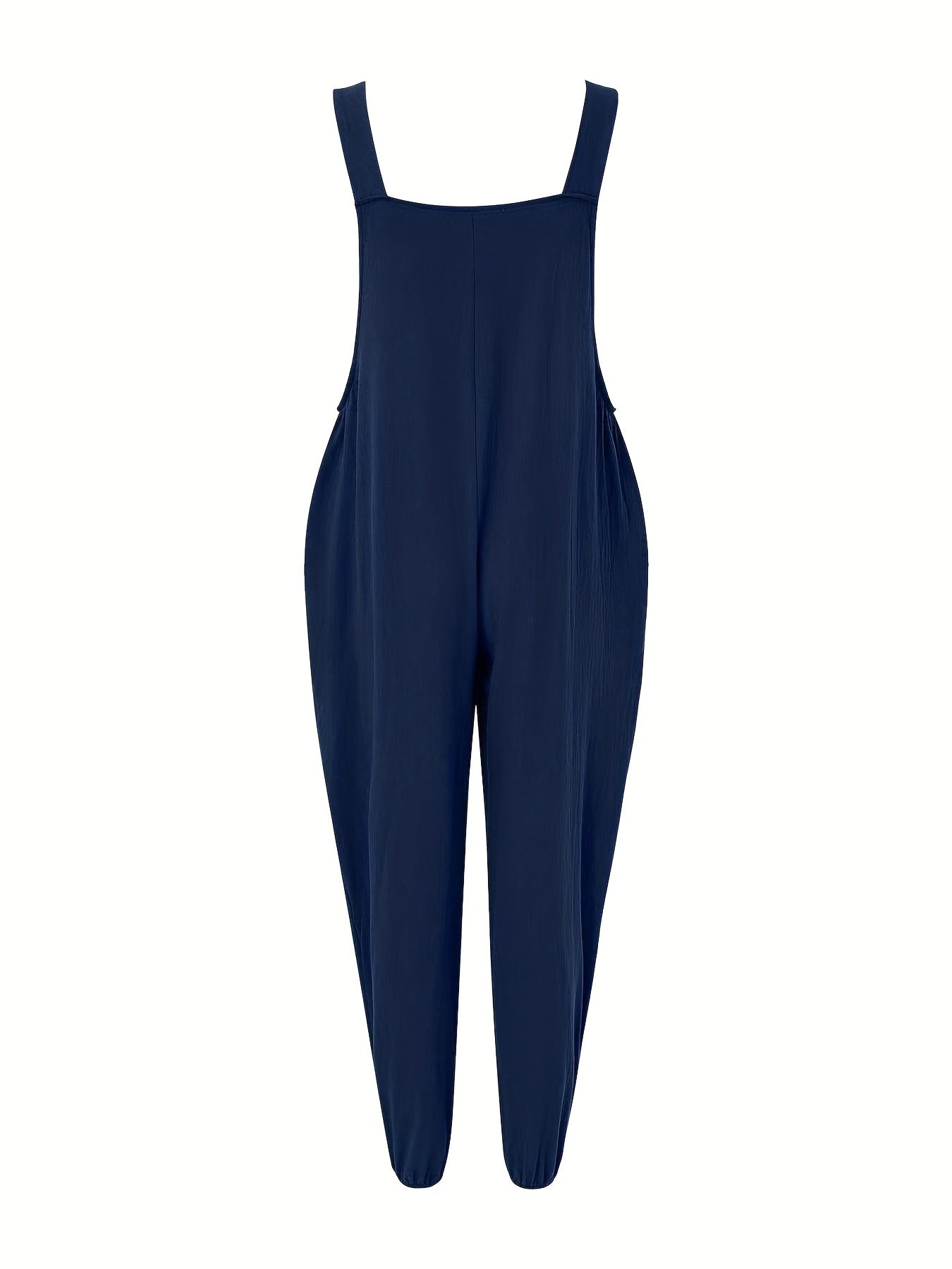 Solid Sleeveless Jumpsuit with Front Pocket