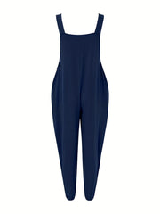 Solid Sleeveless Jumpsuit with Front Pocket