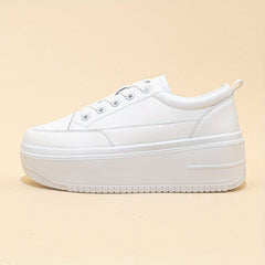 Women's Lace Up Thick Sole Skate Shoes Low Top Sneaker