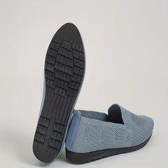 Women's Breathable Knit Flat Shoes Lightweight Slip On Shoes