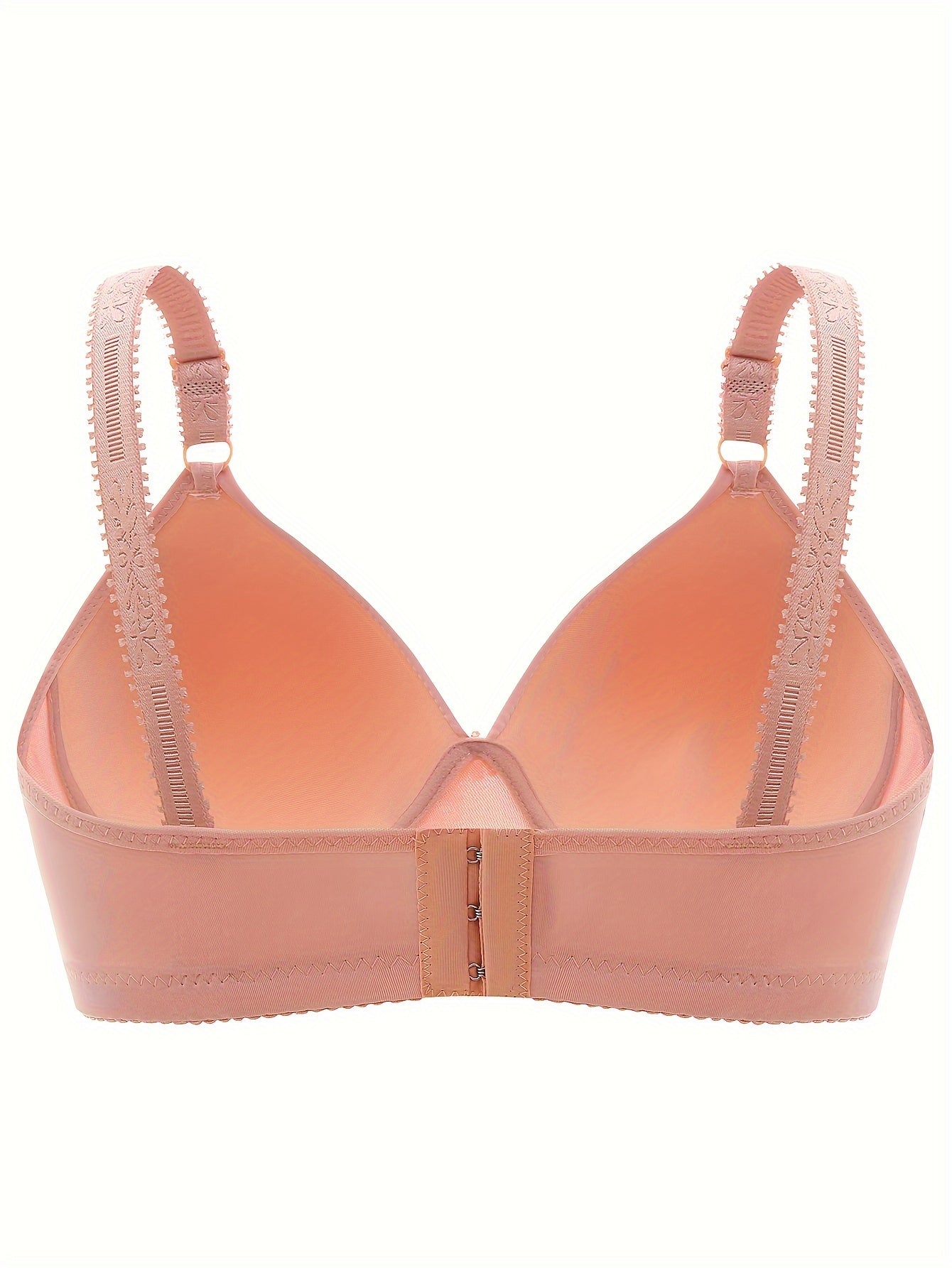 Plus Size Bra Women's Plus Floral Appliques Wireless Everyday Bra