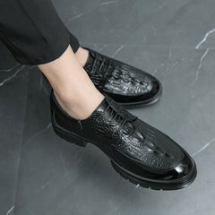 Men's Crocodile Embossed Oxford Shoes Non Slip Formal Shoes