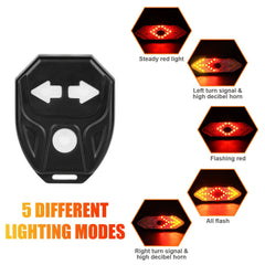 Bike Rear Light 5 Modes Remote Control Signal Horn Bicycle Accessory