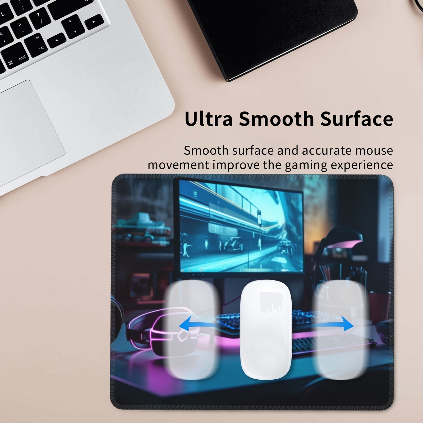 Square Mouse Pad 20x24cm Home Office Rubber Seam Border Slide Mouse Pad