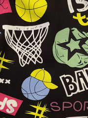 Boys Casual Cartoon Graffiti Print Thin Pants Summer Spring Kids Clothes