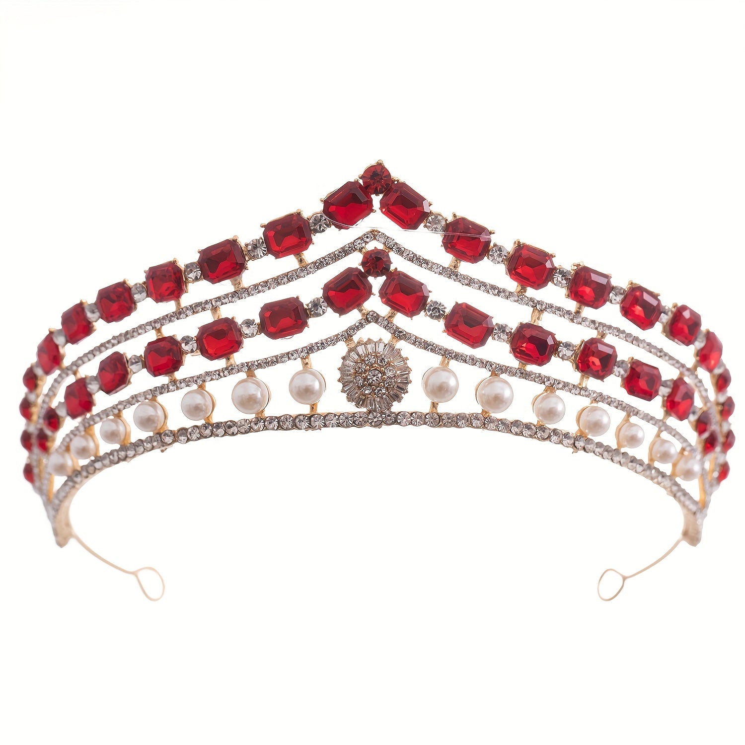 Crystal Queen Style Crown Tiara Rhinestone Wedding Accessories
