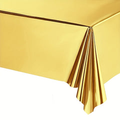 Golden Foil Rectangle Tablecloth Disposable Aluminum Foil Waterproof Table Cloth