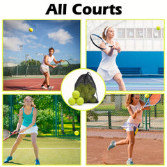 Durable High Elastic Tennis Balls - Set of 12 with Mesh Bag