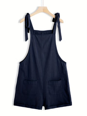 Patch Pocket Jumpsuit Casual Loose Fit Spring Summer Women's Clothing